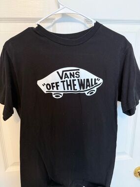 Vans Black Short-Sleeve Tee with White "Off The Wall" Skate Graphic
